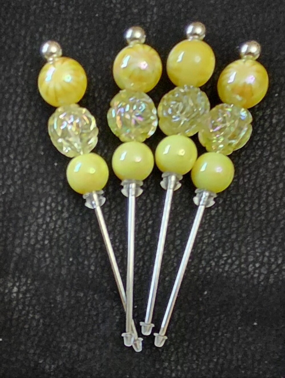 Yellow Beaded Charcuterie Picks